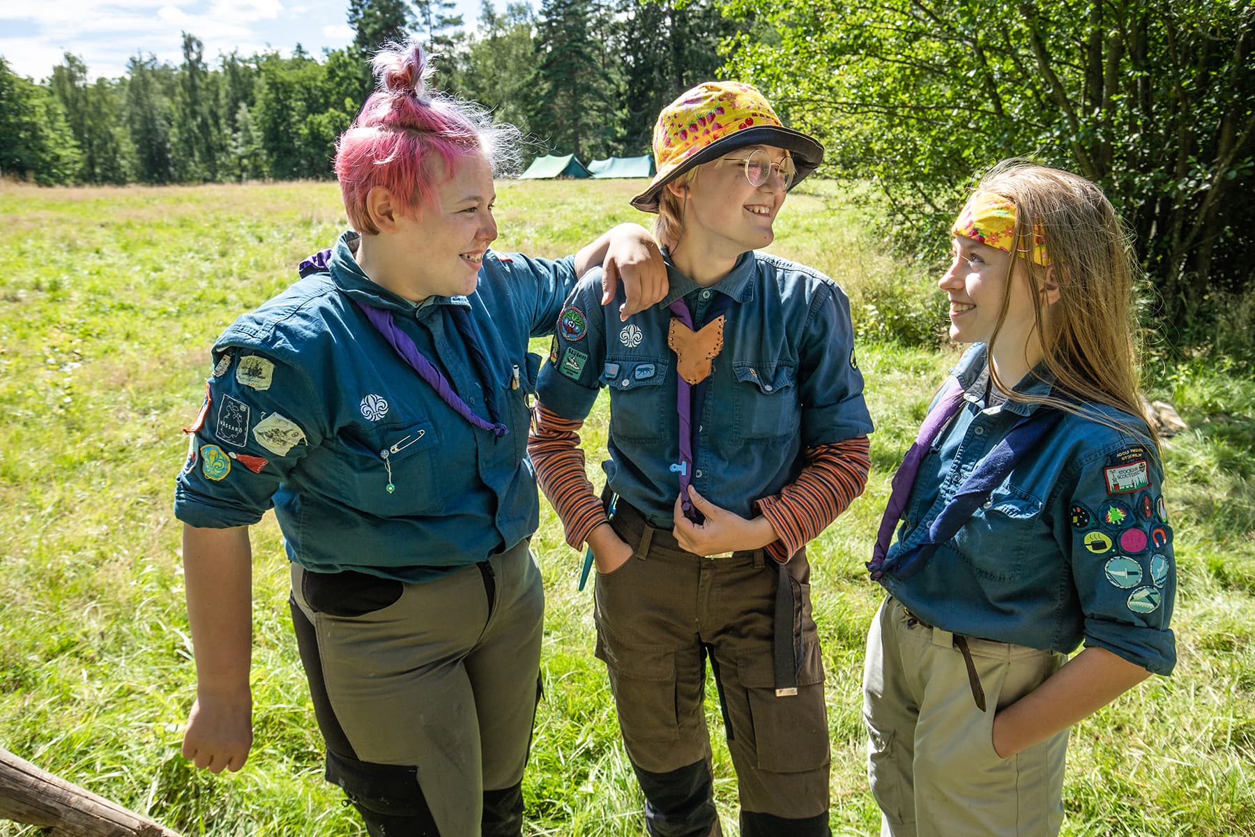 20200803 Scoutläger med Adolf Fredriks scoutkår på Brittmäss vid Gillwellstugan utanför Flen. Foto: Magnus Fröderberg