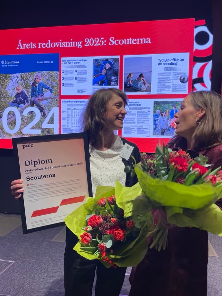 Scouterna tar emot pris för årets redovisning 2024 av pwc